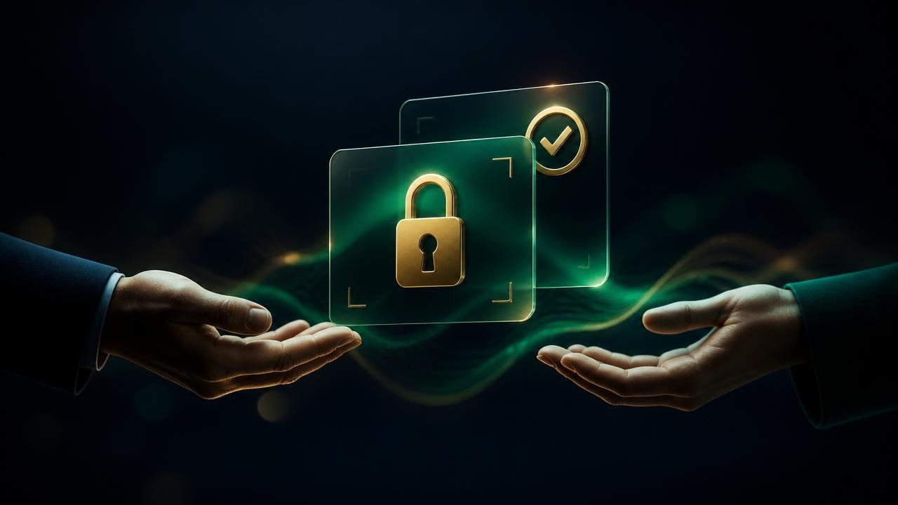Escrow-protected handover of a verified account between buyer and seller